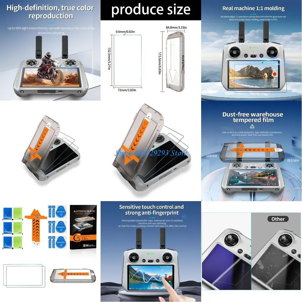 

Y2GD Scratch Resistant 9H Glass Film For RC2 Remote Control Display Covers Set