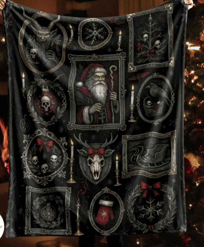 Krampus Christmas Blanket Gothmas Gothic Holiday Throw Krampus Christmas Blanket Gothmas Gothic Holiday Throw Blanket