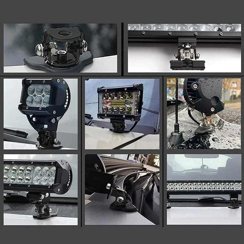 

1/2PCS LED Light Bar Mounting Brackets - Offroad Hood/Fog Light Clamp Holders