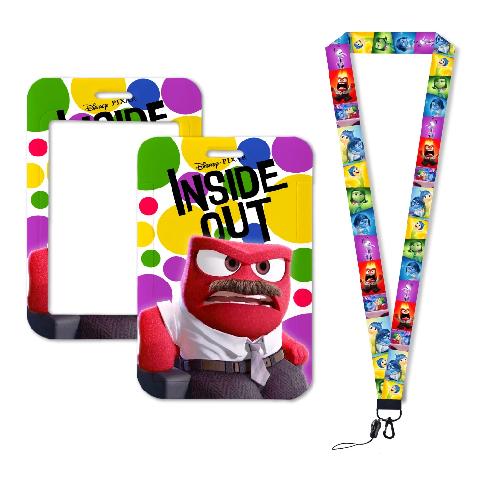 New Styles Inside Out 2 Joy Sadness Anger Disgust Lanyards Funny Badge Holder ID Card Hang Rope Lanyard for  Accessories Gifts