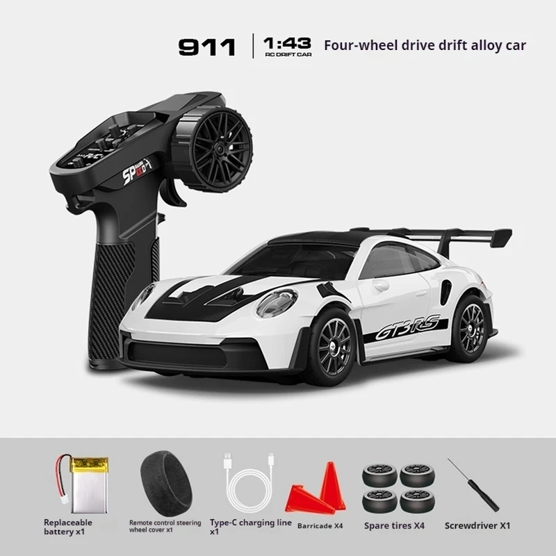 RC Car 1/43 4WD Metal Body Simulation Drift RC Car Electric Full Scale Remote Control Model with Gyroscope Boy Adult Toy Gift