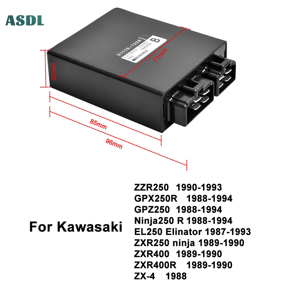 8Pin Motorbike Digital Ignition CDI Unit for KAWASAKI ZZR250 GPX250R 1988-1994 GPZ250 Ninja250R EL250 ZXR250 ZXR400 ZXR400R ZX-4