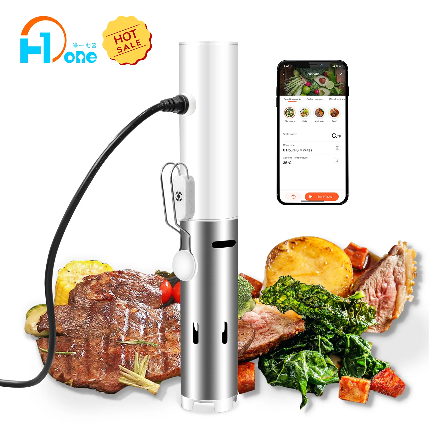 Powerful Immersion Circulator Vacuum Slow Sous Vide Cooker With LCD Digital