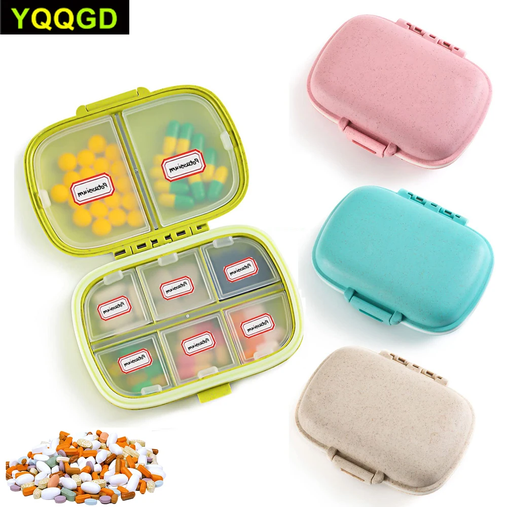 

1Pc Travel Pill Organizer,8 Compartments Portable Pill Case,Small Pill Box for Pocket Purse Portable Medicine Vitamin Container