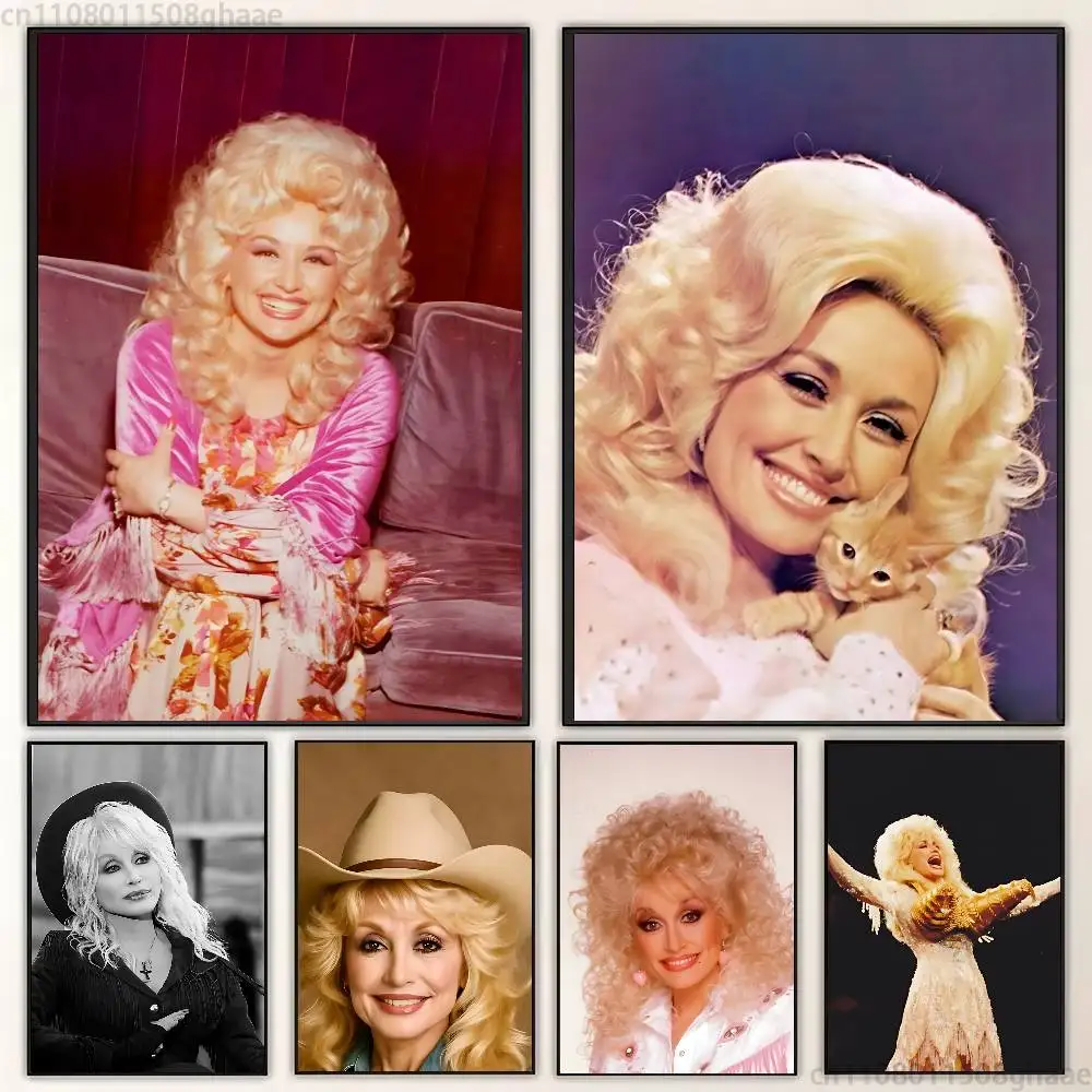 Retro Classic D-Dolly P-Parton new group Poster HD home decor sticky wall waterproof home living room bar aesthetic decor