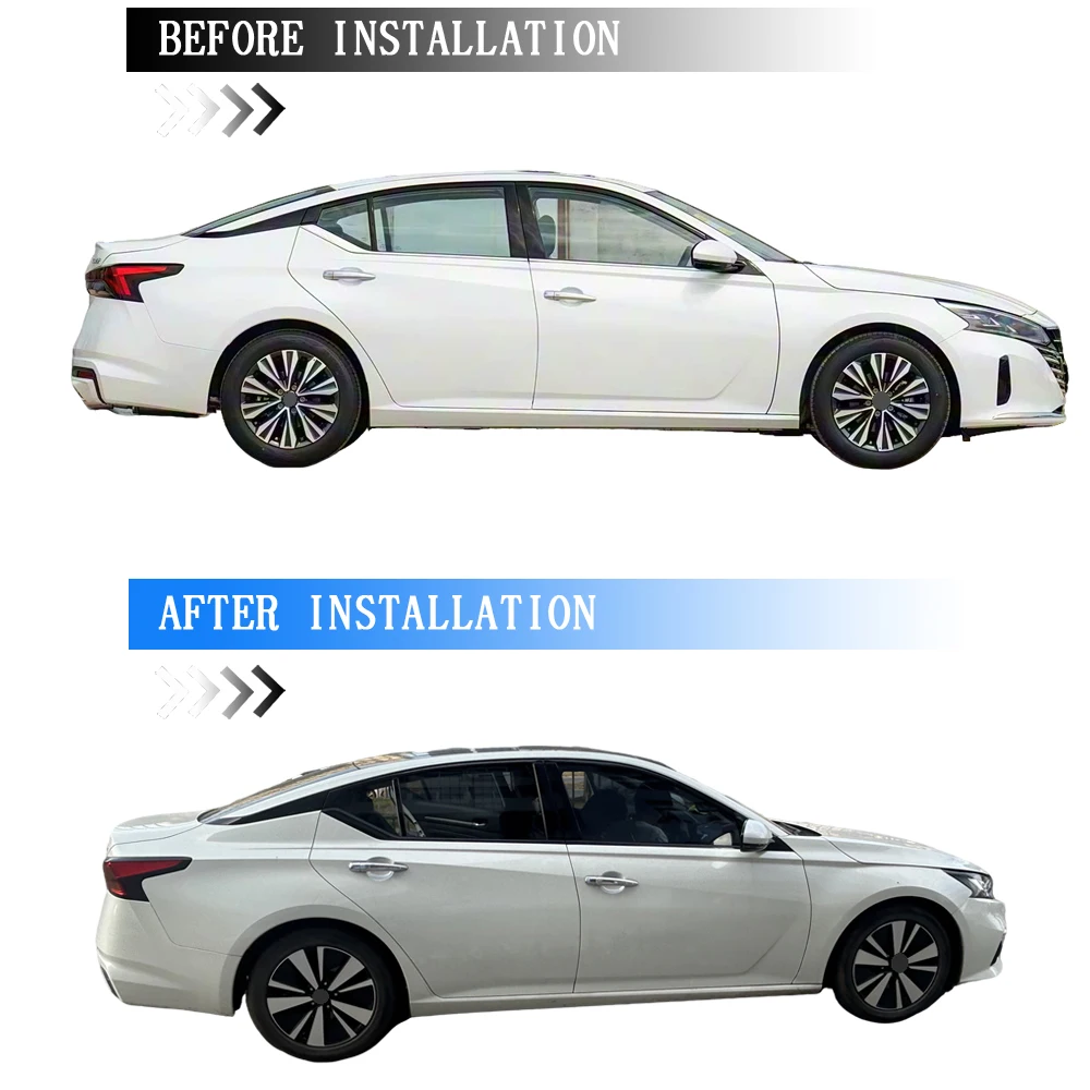 Glossy Black Chrome Delete Sticker For Nissan Altima 2019-2024 Sedan Car Window Exterior Trimy