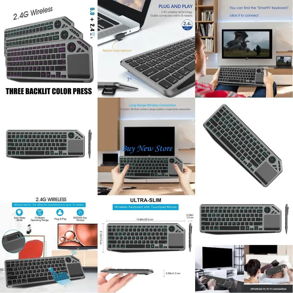 

20CE 2Mode Wireless 2.4G Bluetooth-compatible Keyboards with Integrated Touch for All Users