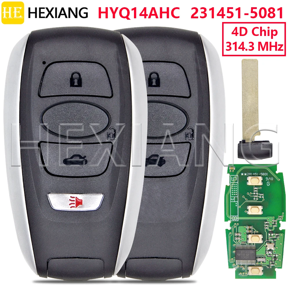 

HE Car Remote Key 281451-5801 For Subaru Forester Legacy Impreza XV BRZ WRX 2011-2017 HYQ14AHC 4D DST80 ID74 Chip 314.3MHz