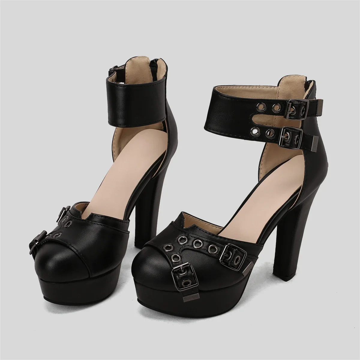 High Heels Women\'s Sandals Summer Shoes Platform 2024 Ankle Strap Black Red Pumps Wedding Dance Party Shoes Ladies Large Size