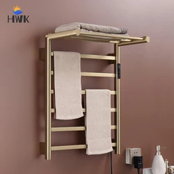 Bathroom Towel Warmer Brushed Gold Electric Towel Rack  Temperature Control Heated Towel Rail Stainless Steel Towel Dryer