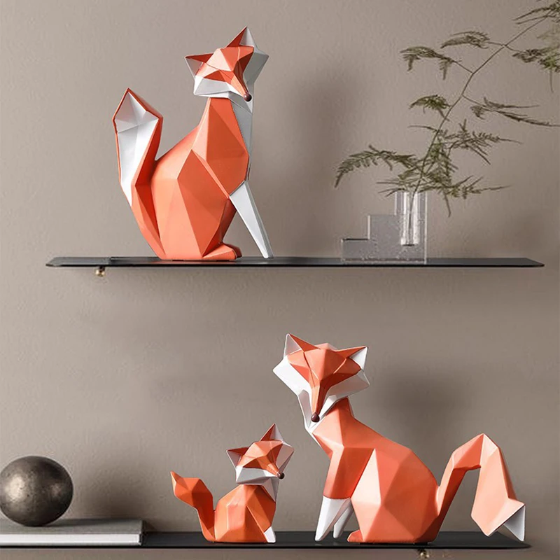 

Modern Minimalist Fox Animal Figurine Light Luxury Resin Ornament for Living Room TV Cabinet Wine Cabinet Entrance Desktop Decor