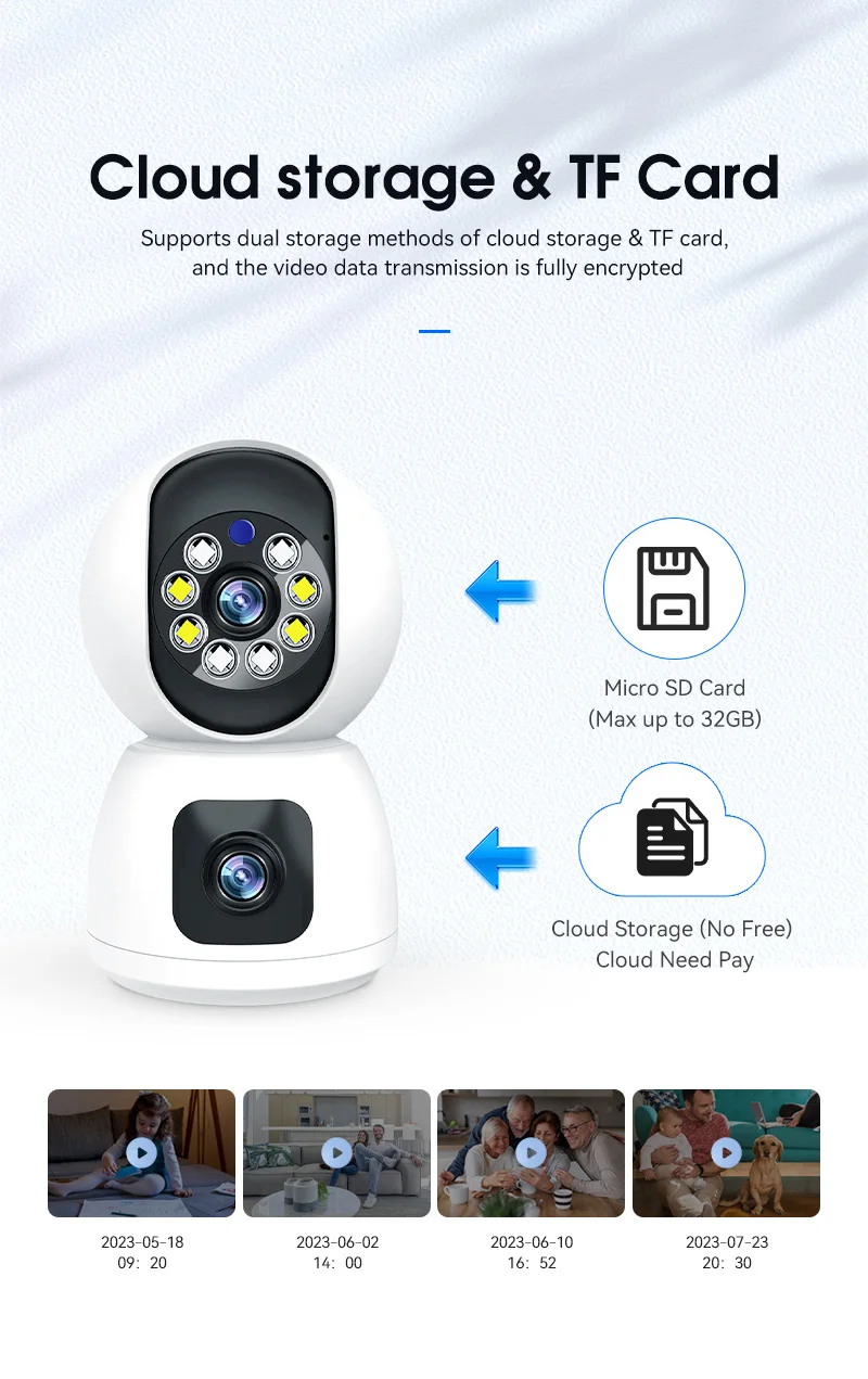 Imagem -04 - Full Color Dual Lens Wifi Câmera ip ai Detecção Humanoid Segurança Doméstica Cctv Intercom Monitor do Bebê 4mp Uhd Eseecloud App