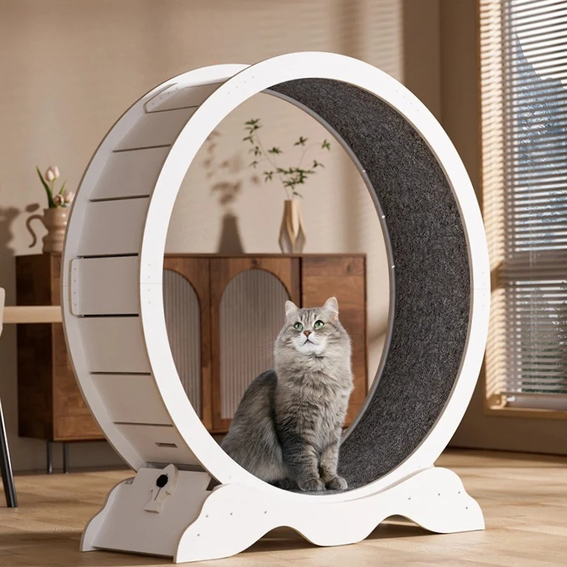 2026 Multifunctional Cat Treadmill Roller: New Upgraded Solid Wood Scratching Board & Exercise Wheel, Multi-color Pet Toys