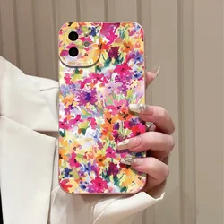 Oil painting Flowers Pattern Design Print Phone Case For iPhone 17 16 15 Pro Max 14 13 12 11 16 Plus 16E 17 Air Matte Soft Cover