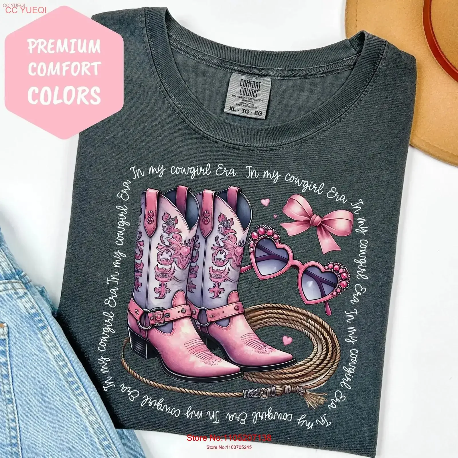 Trendy Cowgirl Era T Shirt for Women Pink Western Boots Cute Country Aesthetic Coquette Rodeo Idea Retro Style vintage Washed