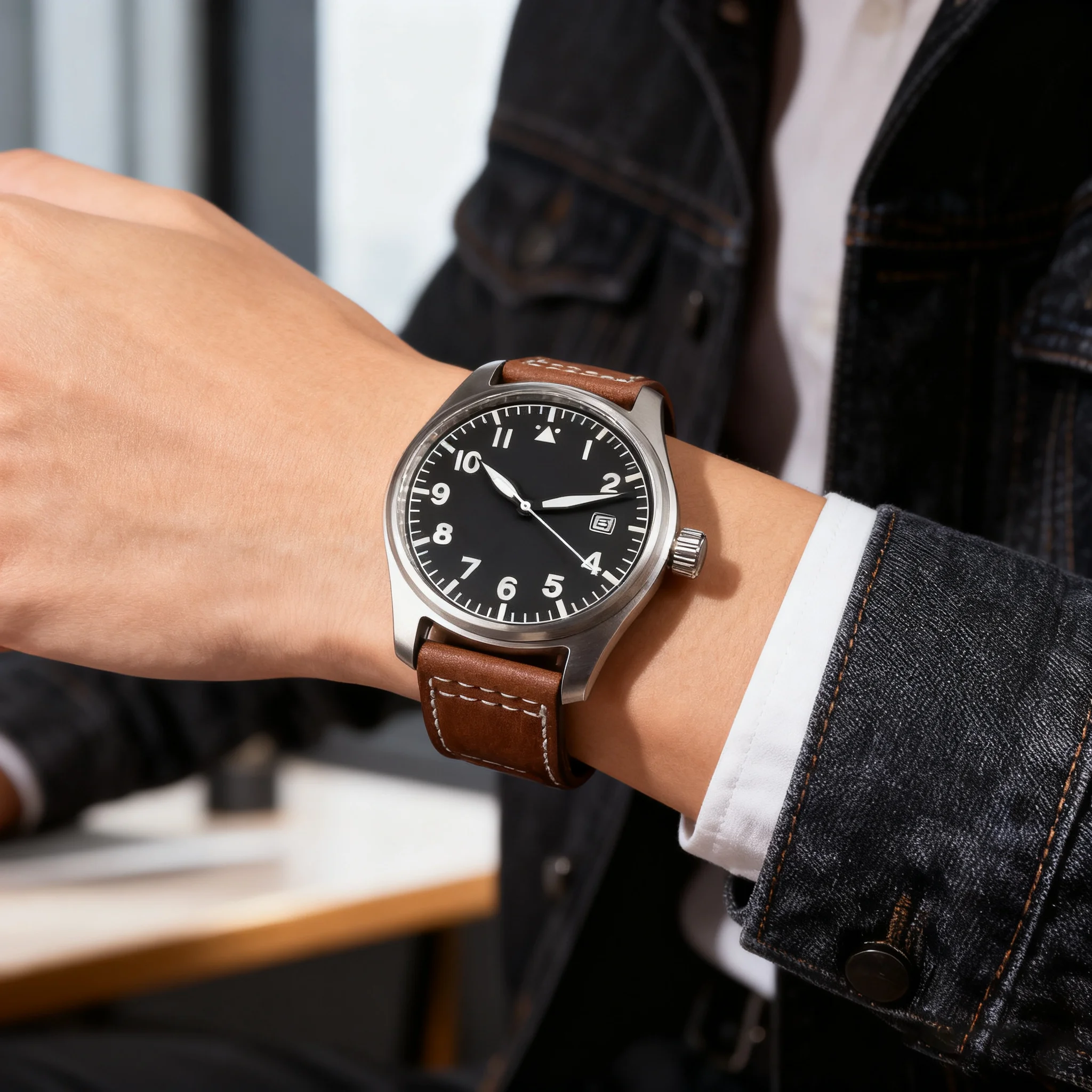 

Tandorio Pilot Men Watch 39mm NH35/ETA 2824/Miyota 8215 Automatic Mechanical Watch 20ATM Sapphire Crystal Glass Diver Wristwatch