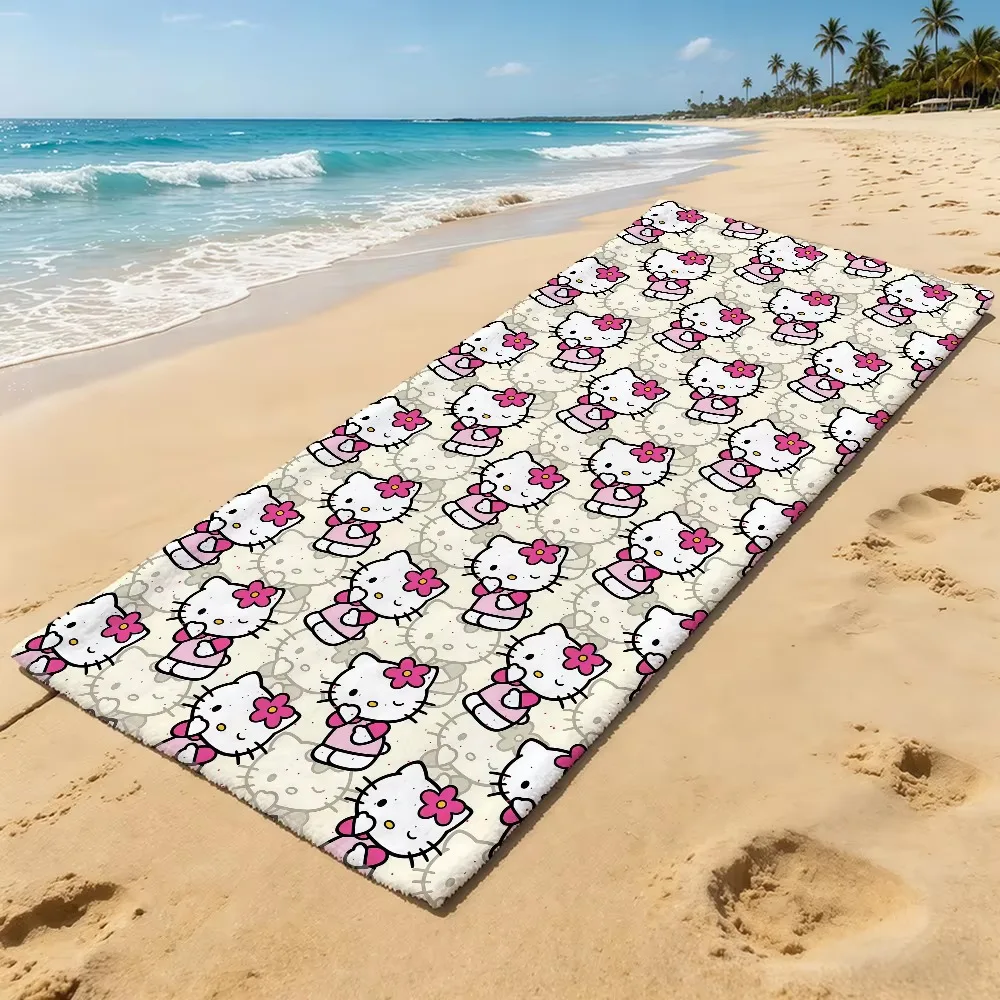 H-Hello Cute K-Kitty Summer Beach Towel, Super Absorbent Quick Drying For Outdoor Camping Swimming Pool Travel Holiday - view 4