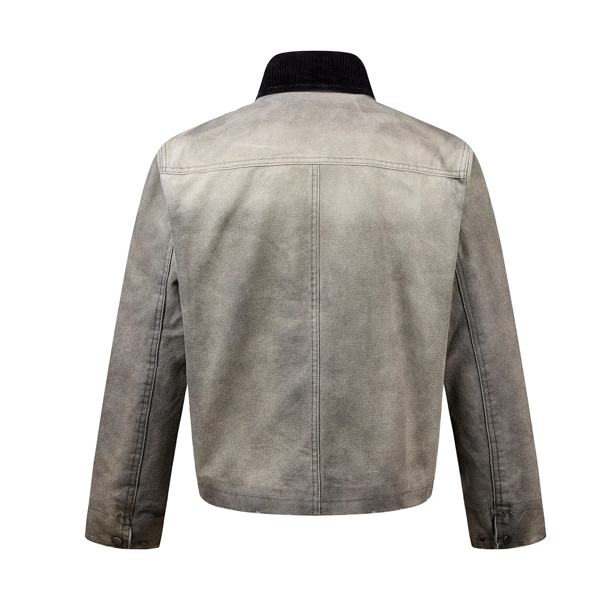 MWJLPWQ American-Style Lightweight Streetwear Boxy Denim Jacket Men's Washed Distressed Deconstructed Long Sleeve Tops 21300