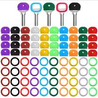 10pcs 24pcs 32pcs Color Key Sleeve Mixed Color Soft Silicone Elastic Key Ring Marking to Distinguish The Key for DIY Key Pendant