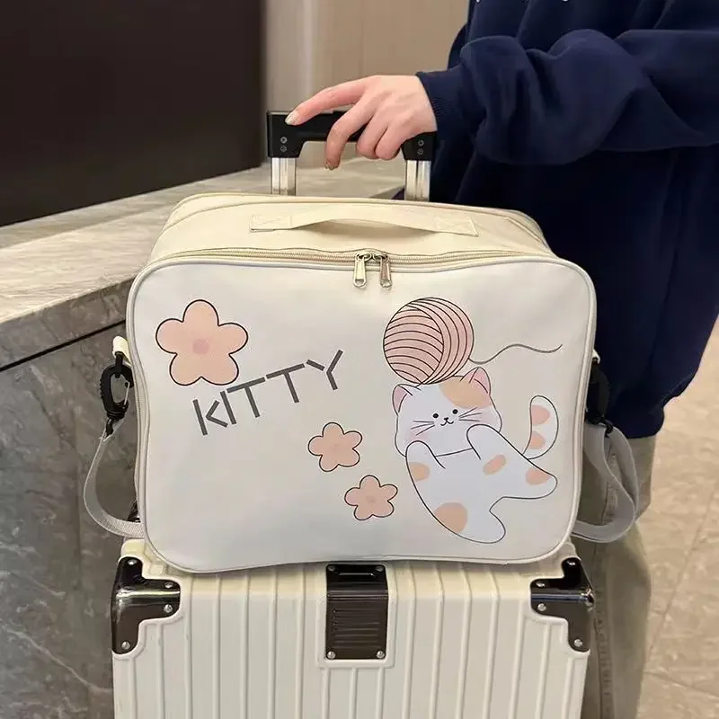 Adorable bolsa de almacenamiento de ropa de tela Oxford de gran capacidad, bolsa de viaje impermeable para bolsa de equipaje de excursión para estudiantes