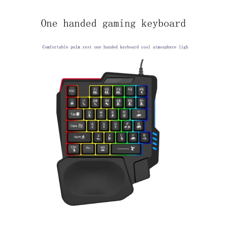 

Portable Mini Single-handed Rgb Keyboard For Gaming 35 Keys Wired Gaming Mechanical Keyboard Ultra-slim Luminous Keyboard
