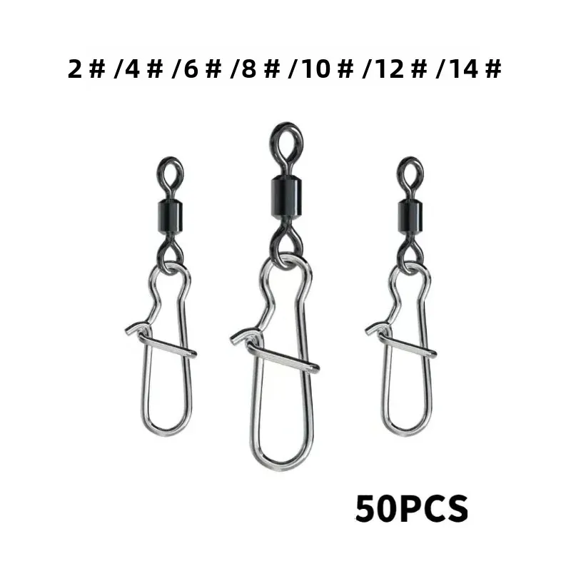 50 قطعة الفولاذ المقاوم للصدأ بايك معدات صيد الأسماك اكسسوارات موصل دبوس تحمل وصلة دوّارة لصيد الأسماك المفاجئة بالجملة #1
