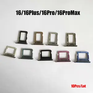 Bilashmart 10 BackShell SIM Card Tray Repair Parts iPhone 16 Pro Max 16 Plus SIM Tray Card Slot Holder Replacement