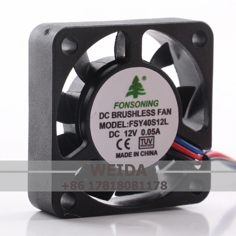 New Original FONSONING FSY40S12L DC12V 0.05A 40x40x10MM 4CM for DVR Mute cooling fan