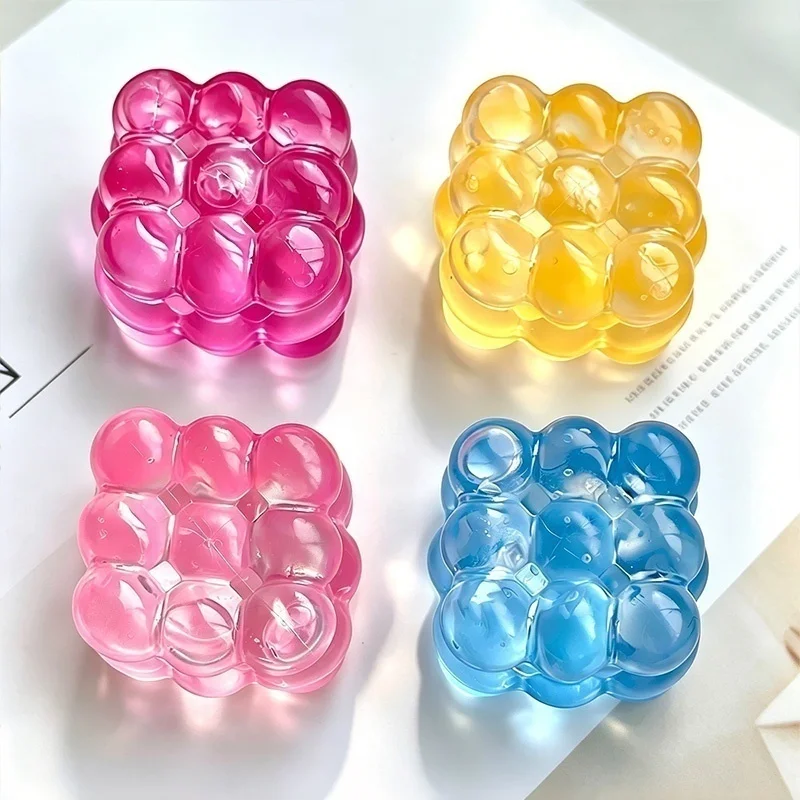 Maltose Bubble Cube Slow Rising Squishy Toy Non-toxic Transparent 4 Colors Decompression Squeeze Portable Anxiety Relief Toy