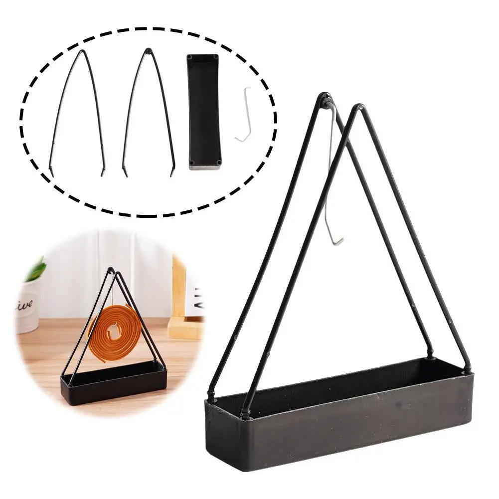 Iron Mosquito Coil Holder Portable Incense Burner Rack with Ash Catcher Nordic Style Repellent Stand for Home Patio Camping
