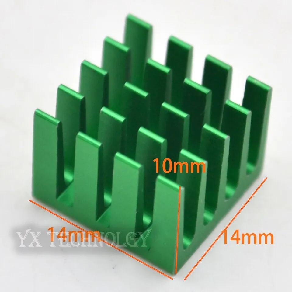 

SZYTF 5pcs 14*14*10mm high-quality green slotted radiator fins