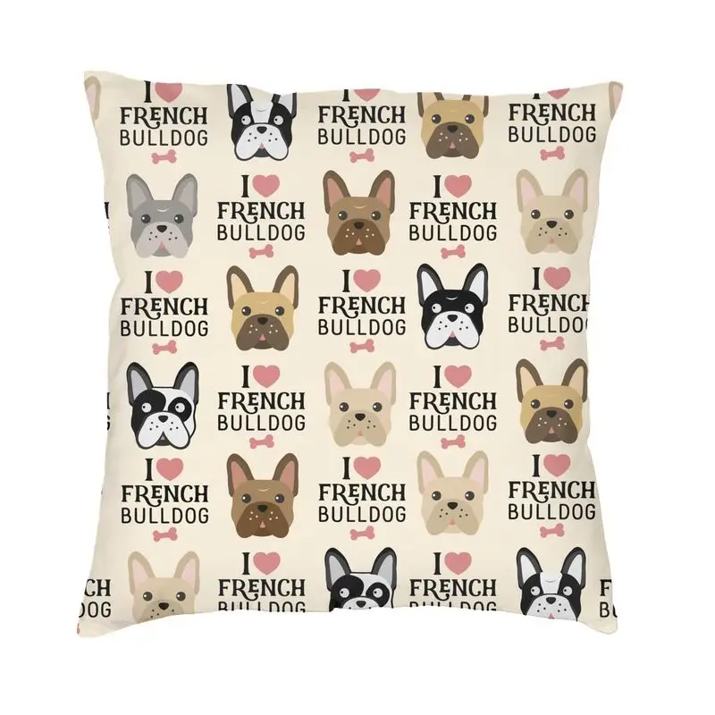 Custom French Bulldog Pillow Decor Home Fashion Frenchie Dog Lover Chair Cushion Square Pillowcase