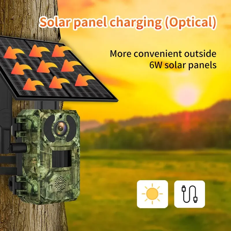 Solar  4G  alert smart camera Solar 4MP alert intelligent hunting machine Outdoor solar camera H10 camouflage shape