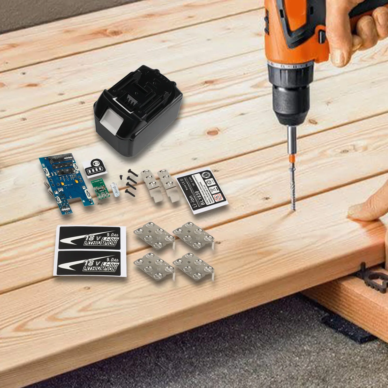 

Battery Case Kit DIY Battery PCB Battery Pack Recharging For Original Chargers Temperature Protection Features