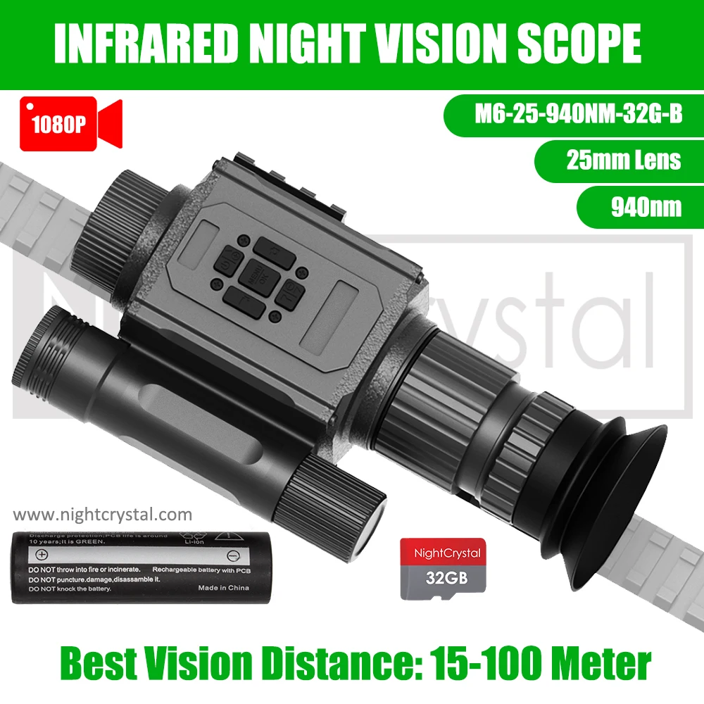 Megaorei NK008 Plus M6A 1080p HD Digitale Monoculaire Infraroodkijker met Dag- en Nachtzicht Ingebouwde IR-verlichting voor de Jacht