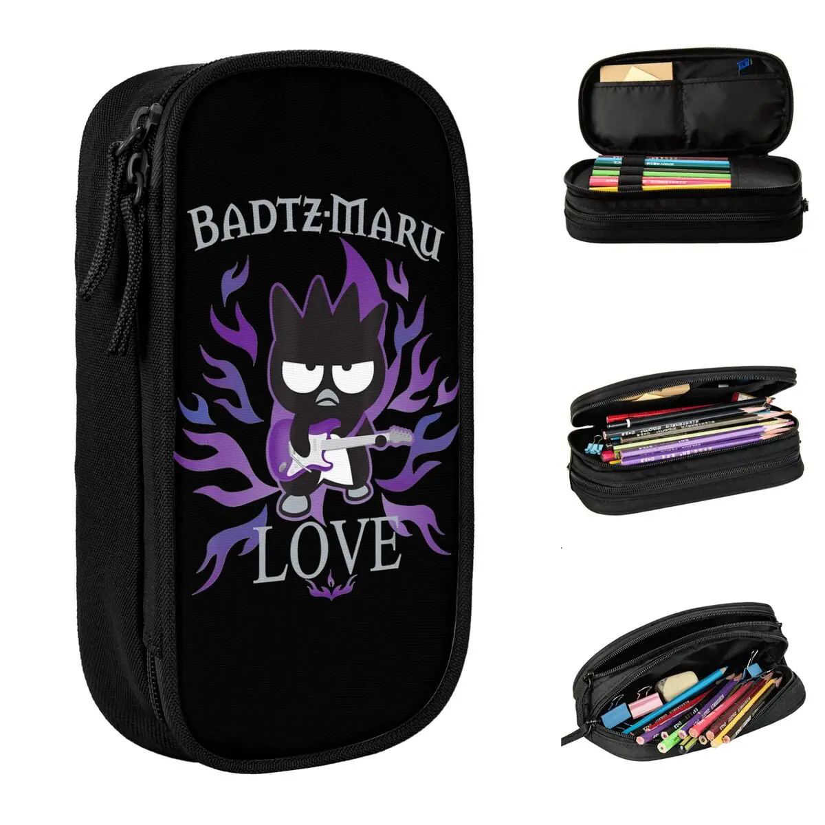 Badtz Maru Rock Star Love Pencil Case Pencil Pouch Pen Kids Big Capacity Bag School Supplies Zipper Stationery