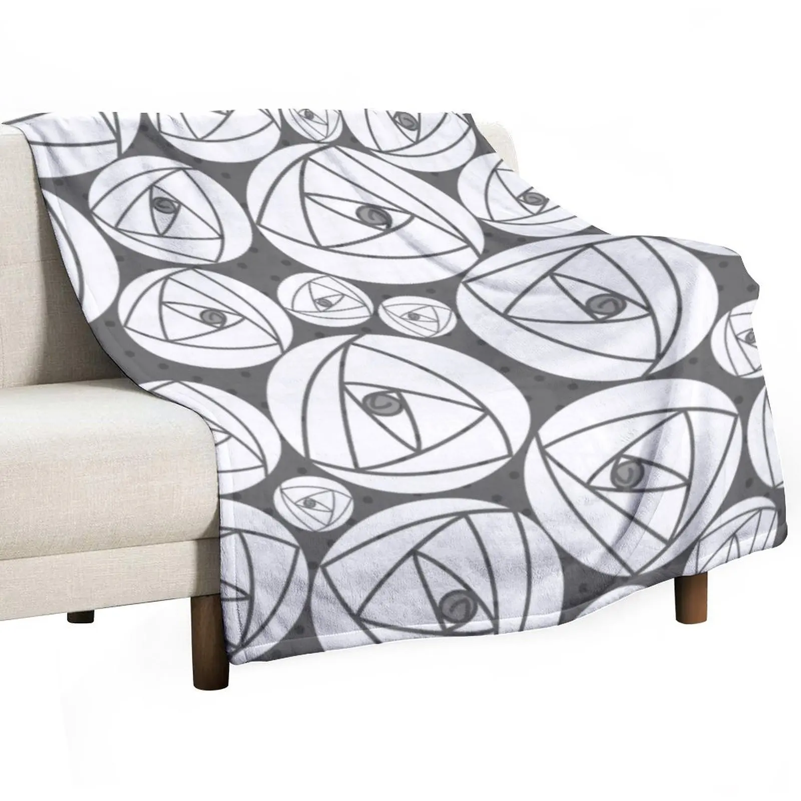 

Charles Rennie Mackintoshsh rose, grey, white Throw Blanket Sofas Sofa Throw Warm Soft Plaid Blankets
