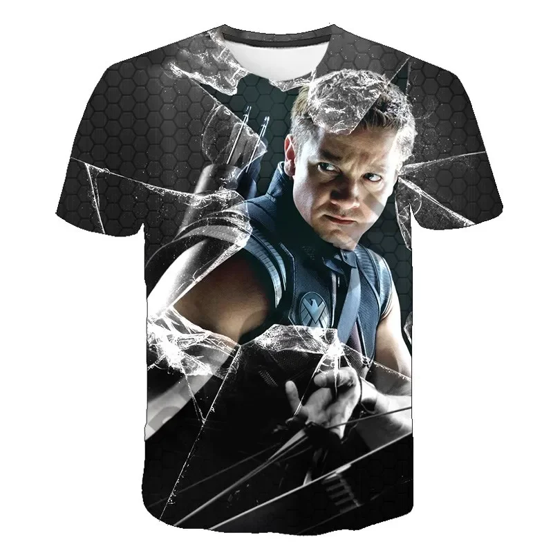 Marvel Avengers Hawkeye Children Funny T Shirt 3D Baby Kids Boys Girls Children Short Sleeve Summer Clothing Teenager Cosplay