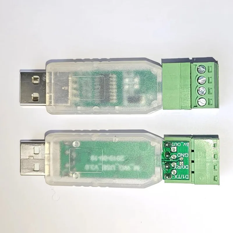 Data, to USB keyboard virtual serial port, test converter module.