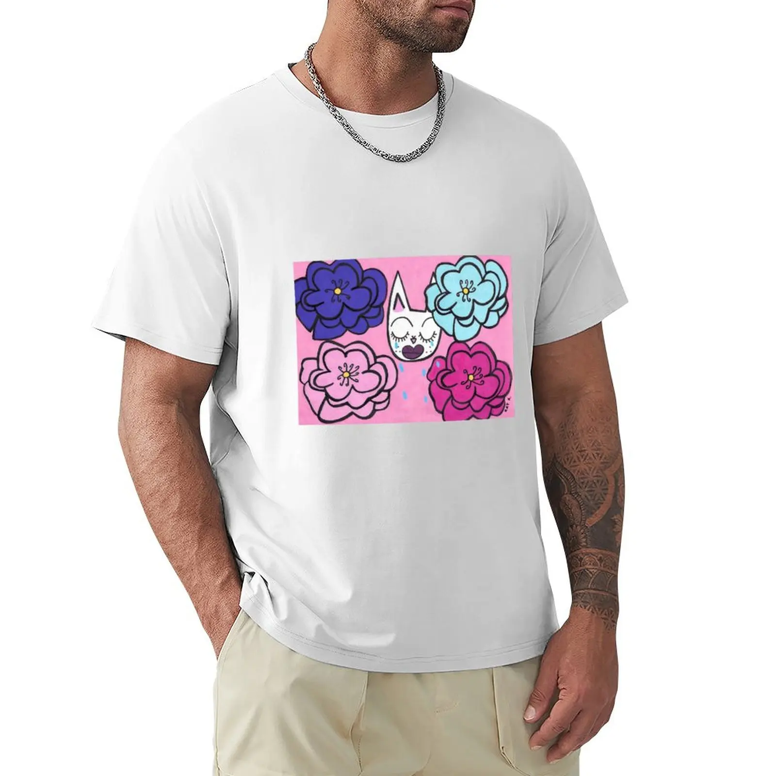 Peonies T-shirt tops vintage clothes funnys sublime men workout shirt