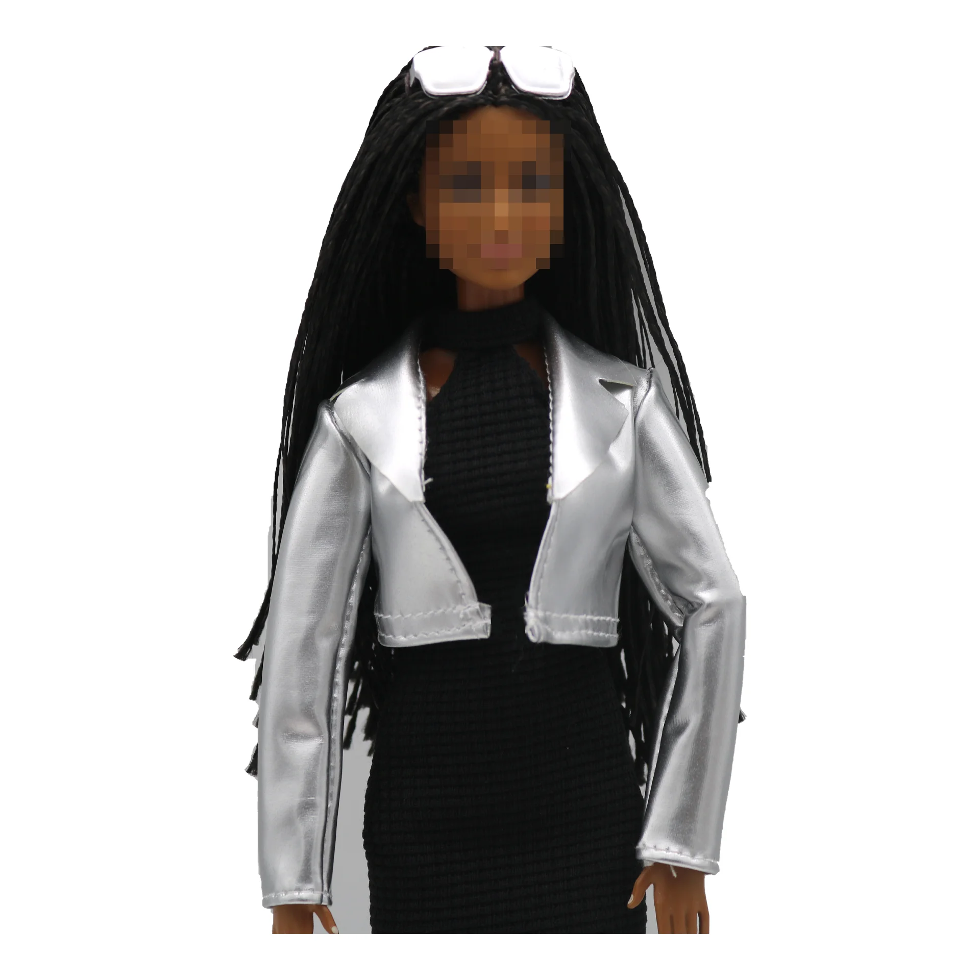 New 30cm 1/6 PU Leather Dress Jacket Set Daily Wear Accessories Clothes for Barbies Doll