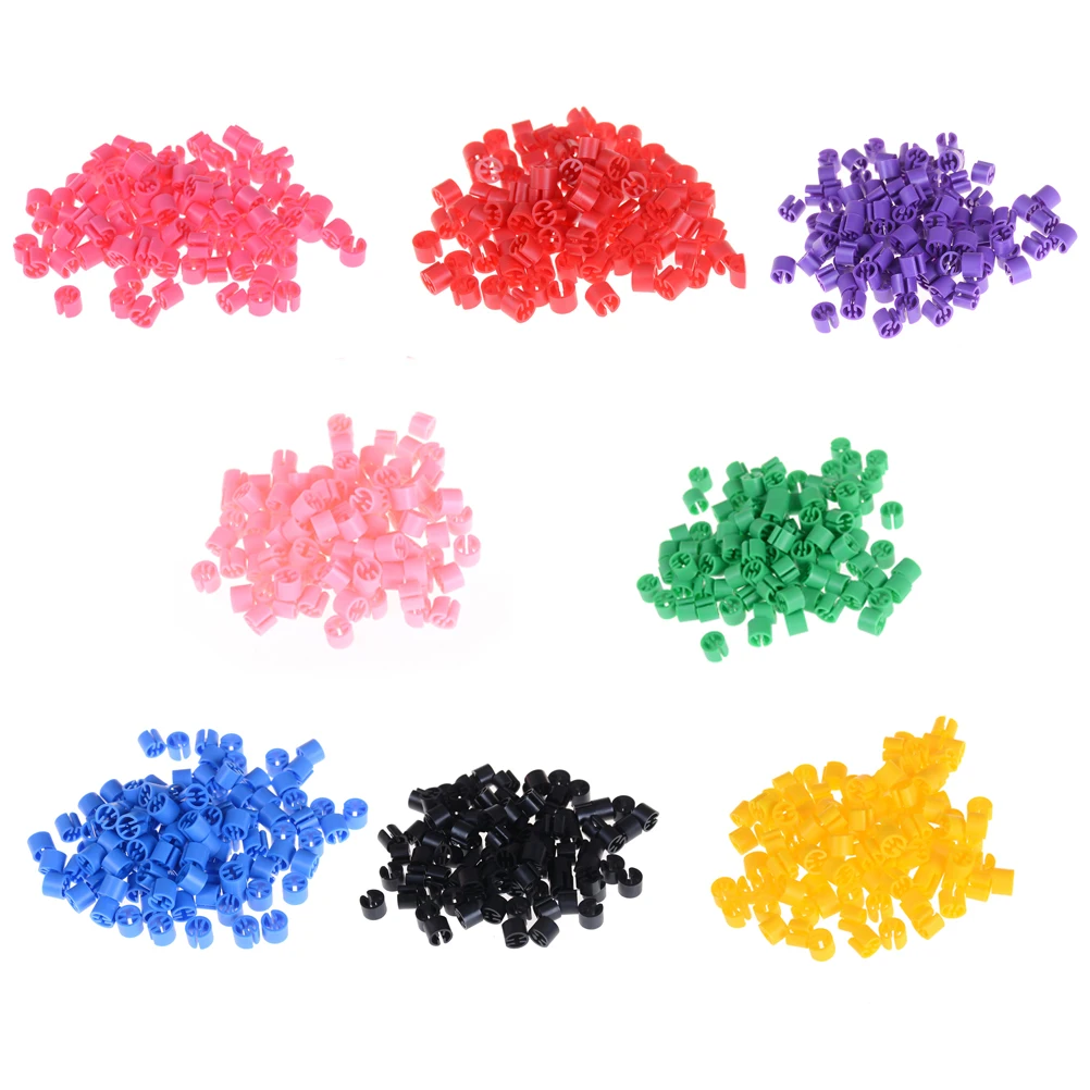 100Pcs Hangers Clips Circle Marker For Sizes Accessories Label Tube Marked Clothes Hanger Plastic Snap On Hanger Size Markers