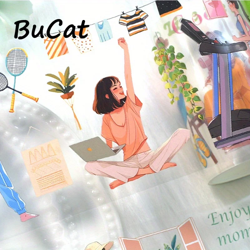 2 m/rolka kolorowa dama PET taśma Washi dekoracyjne naklejki przezroczysta taśma maskująca do scrapbookingu dziennik Planner artykuły papiernicze