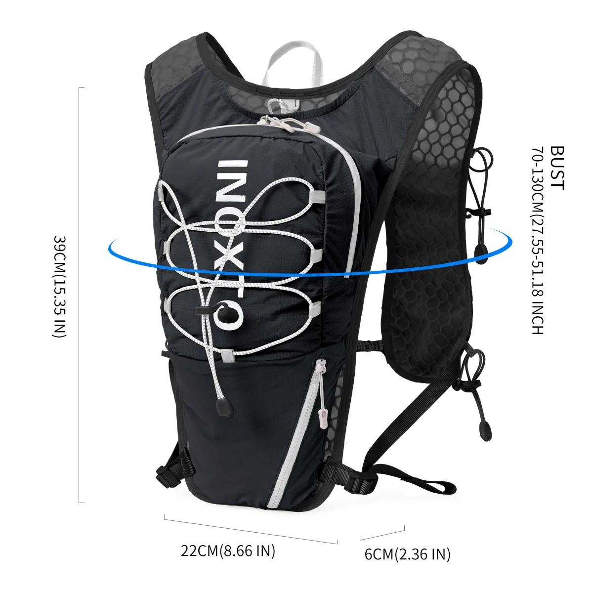 Running Vest for Women Men, Adjustable Chest Straps Running Hydration Vest , Lightweight Breathable Reflective Hydration Backpac
