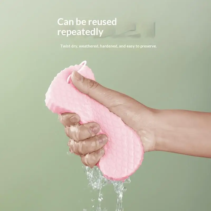 New Super Soft Exfoliating Bath Sponge With Hanging Rope Deep Cleansing Perfect For Home Shower Daily Skincare For Adults Kids