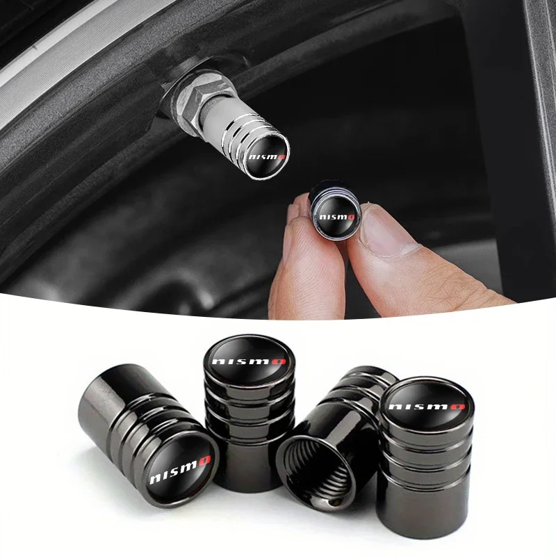 4pcs Car Tyre Round Valve Stem Cover Dust Caps For Nismo R34 R35 GTR Nissan Tiida Sylphy Teana X-trail 1 2 Qashqa Accessories