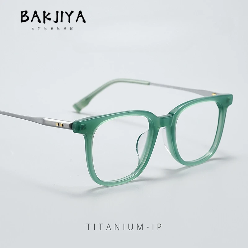 

New Trend One-Piece Nose Pad Acetate Titanium Glasses Frame Women's Luxury Vintage Eyewear Men's Prescription Eyeglasses Frames