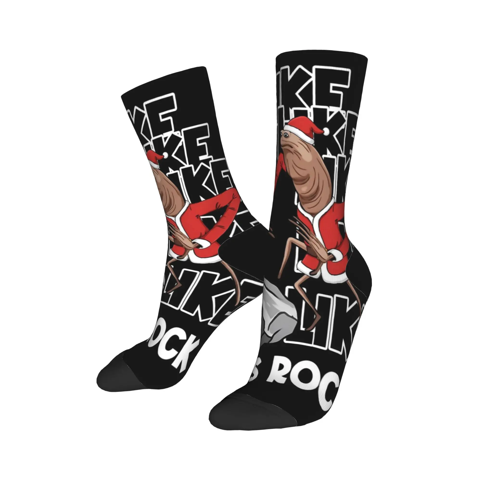 Funny marcus the worm satan claus Christmas hat Stockings Couple Socks Soft Harajuku Socks Autumn Outdoor Anti Skid Design Socks