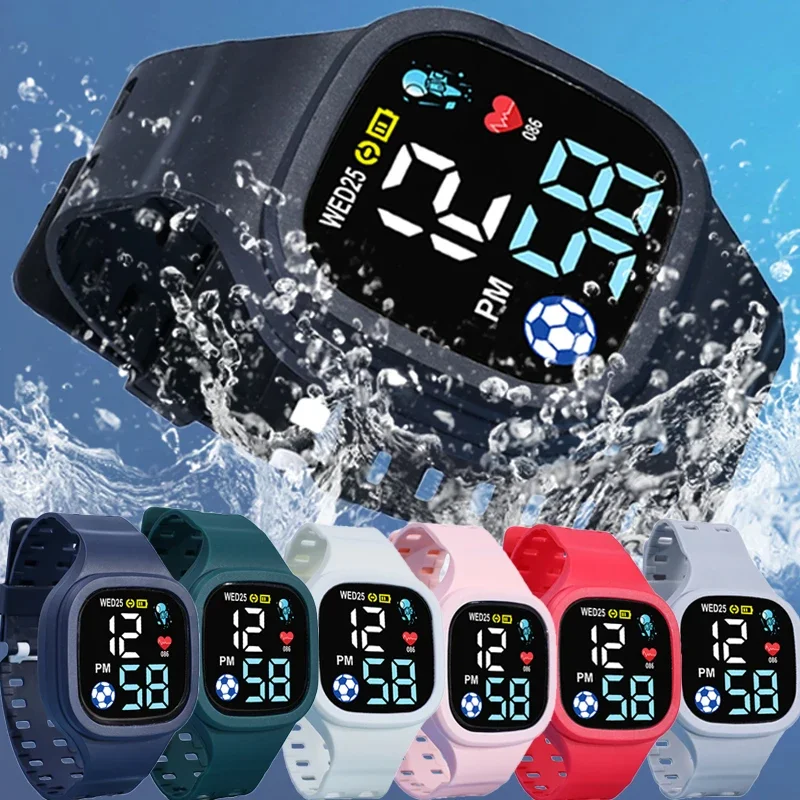 

Kids Digital Wristwatches Smart Children Watch Waterproof Electronic Sport Fashion LED Watches Girls Boys Student Rubber Clock