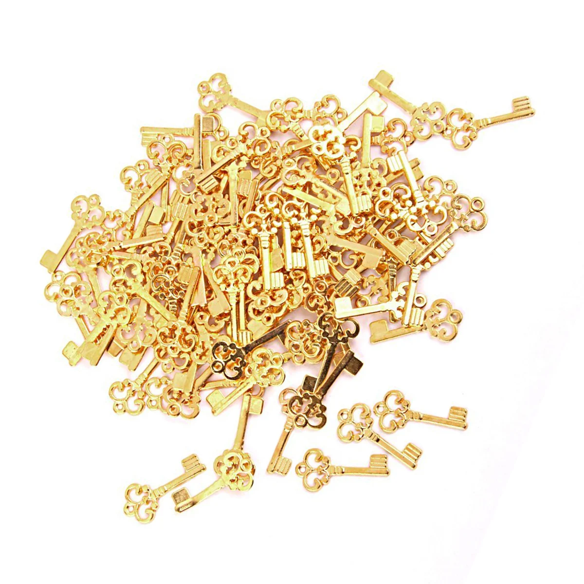 

100pcs Vintage Set Retro Alloy DIY Handmade Accessories Pendants (Gold) Decor Decoration